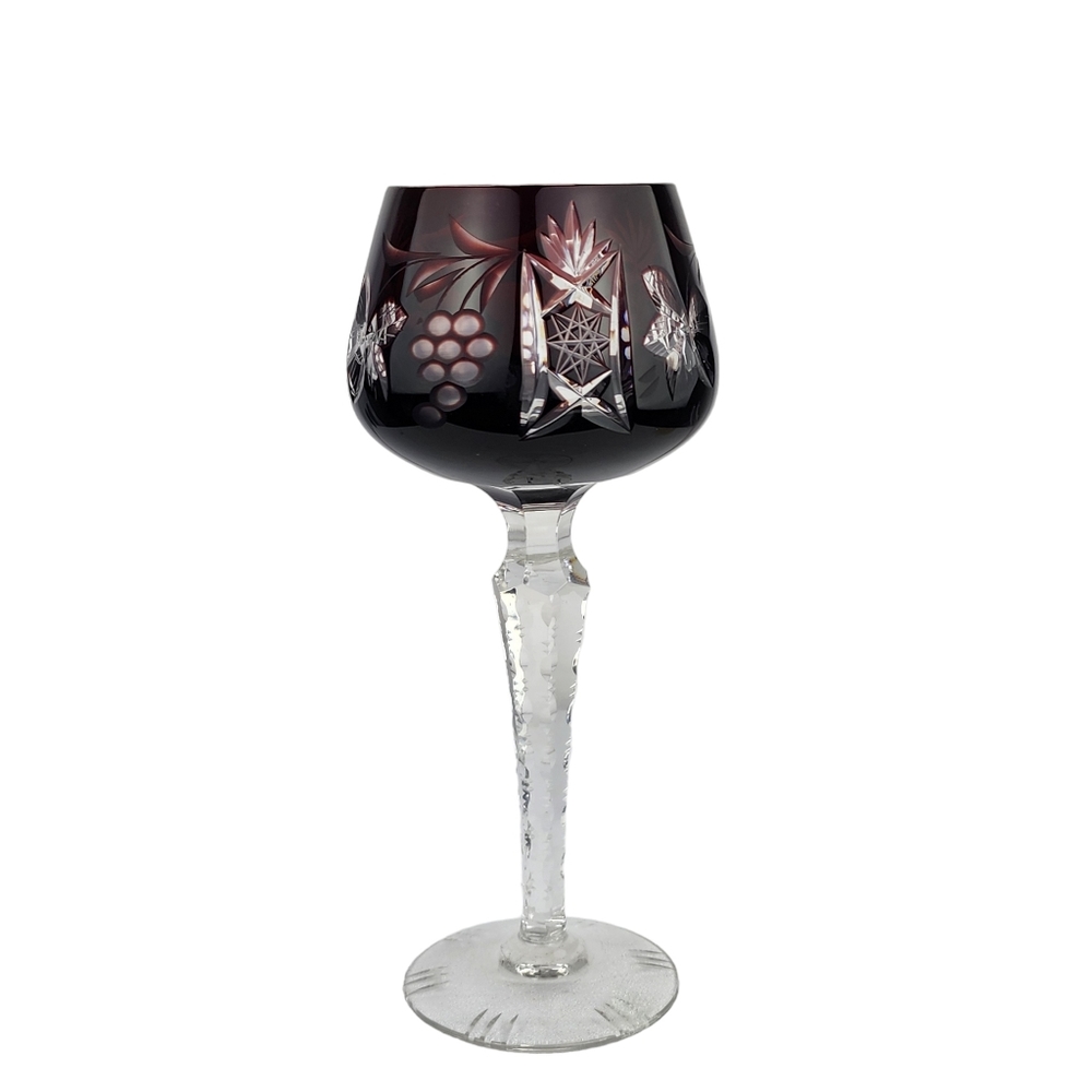 Imperial Crystal Amethyst Hock Wine Traube Cut Glass